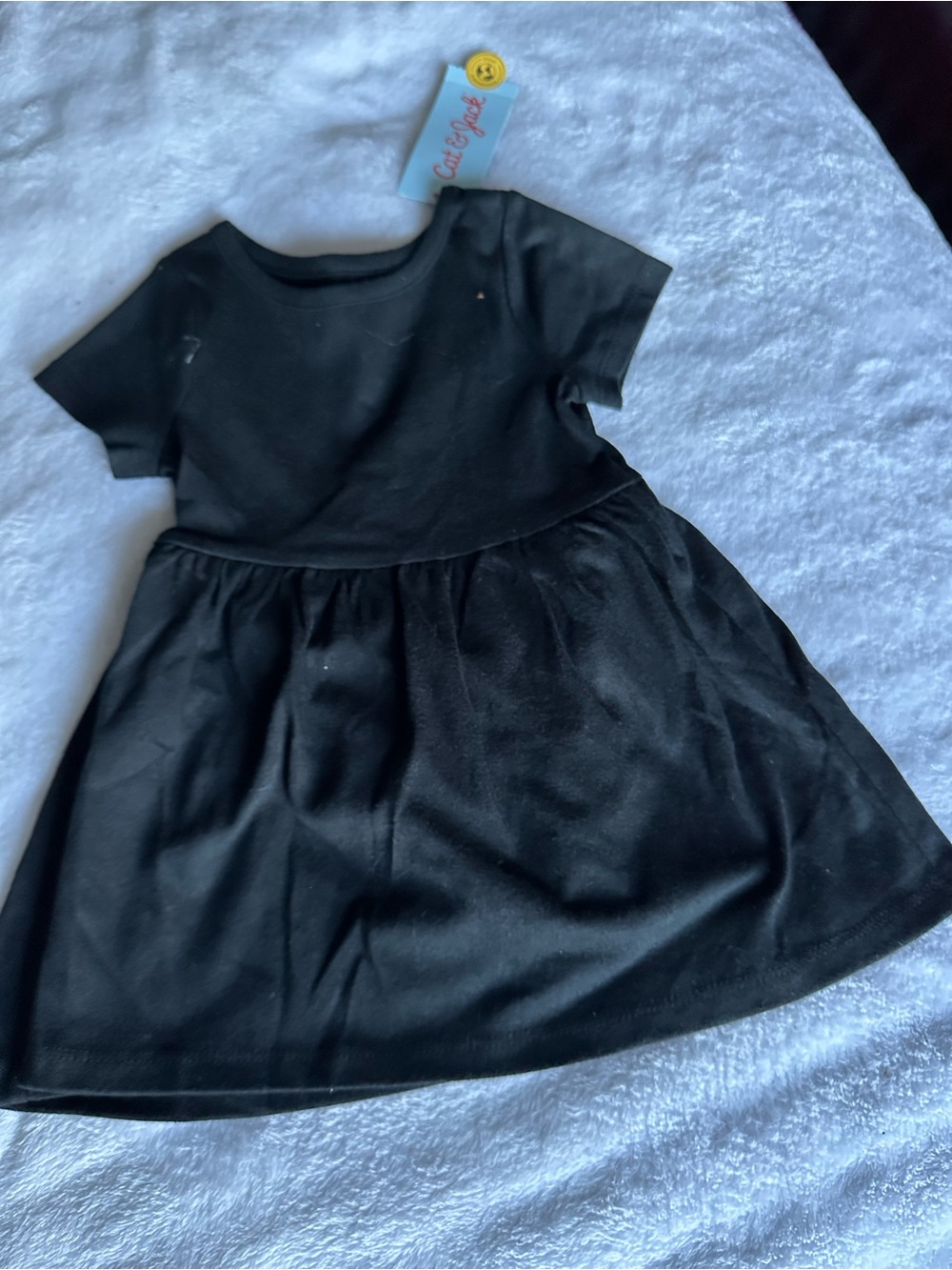 Carter's Black Short Sleeve Knit Dress for Girls